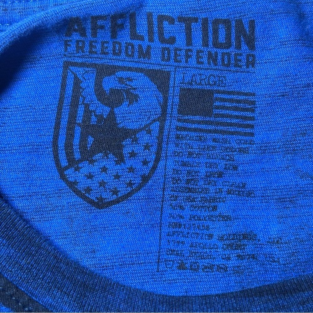 Vintage Y2K Affliction Distressed Mens Freedom Defender Graphic T-shirt Large - Picture 7 of 13